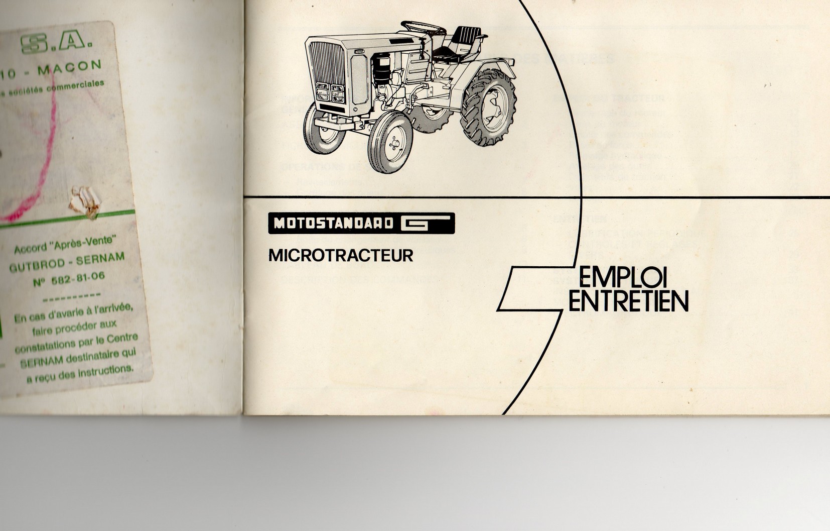 DOCUMENTATION MICROTRACTEURS 1400E  1600D 1800D 530074img008