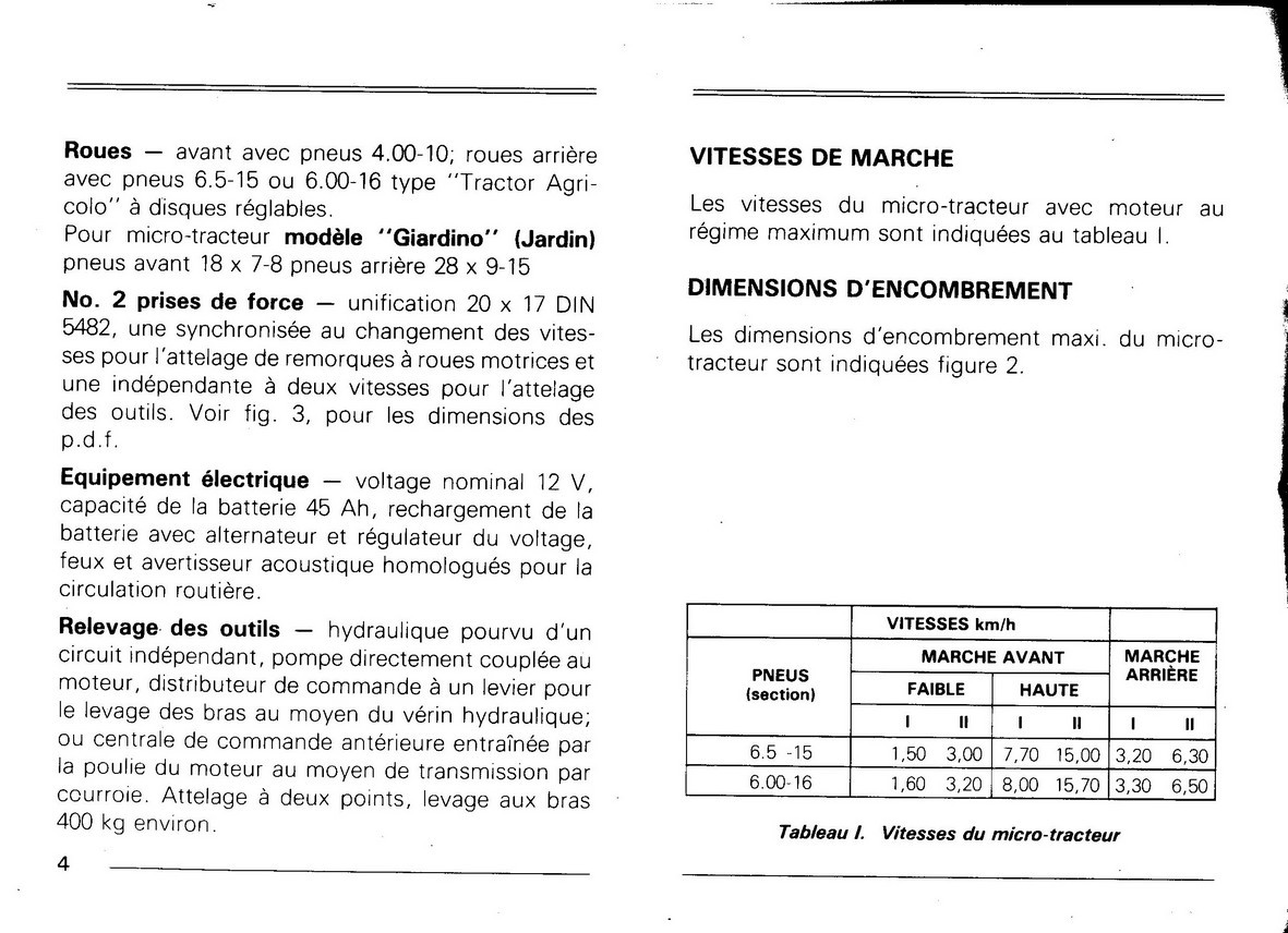 DOCUMENTATION MICROTRACTEURS 1400E  1600D 1800D 790255img012