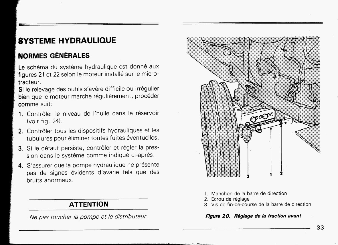 DOCUMENTATION MICROTRACTEURS 1400E  1600D 1800D 843398img041