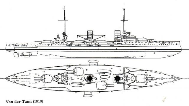 ALLEMAGNE CROISEUR DE BATAILLE SMS VON DER TANN 879865CB_classe_Von.Der.Tann
