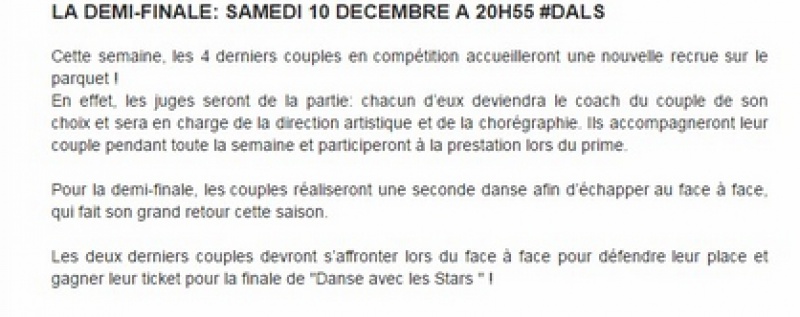 DALS 7 - Prime 09 - DEMI-FINALE - Samedi 10 Décembre 2016 - 20h55 - TF1 137399dalsdemifinale