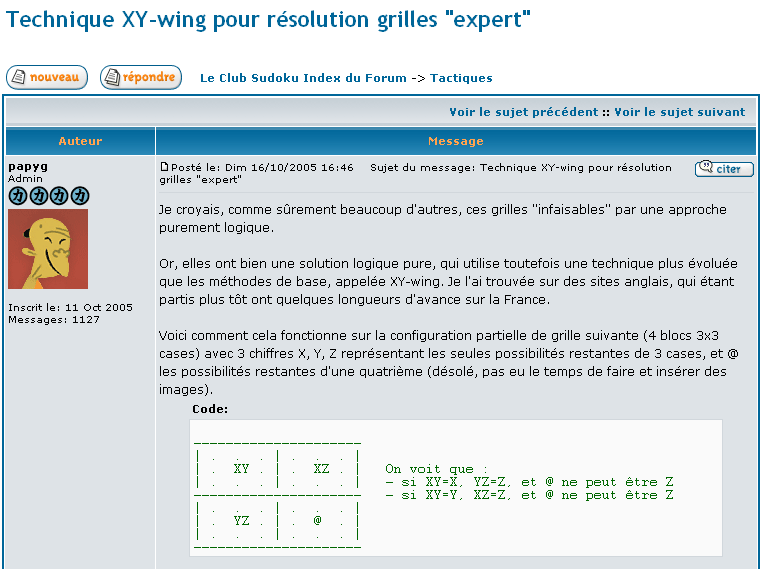 Technique XY-wing pour résolution grilles expert 14654611