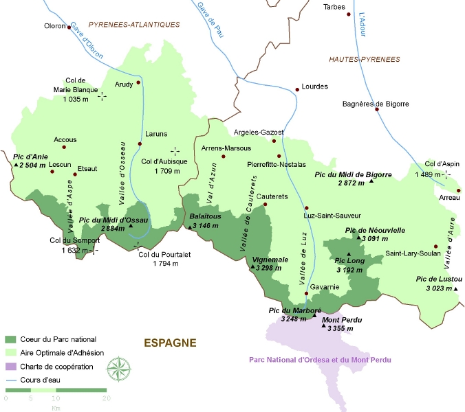 Parcs,réserves- Parcs nationaux - Les Pyrénées - 159189carteparcnationalpyrenees