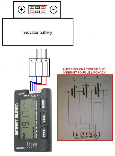 Cablage pour contrôleur lipo 243983connecte