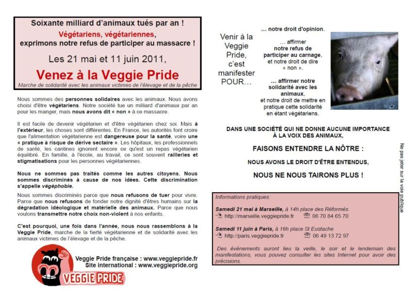 05 - Dixième édition de la Veggie Pride le samedi 11 juin 2011 à Paris. 302866AfficheVG