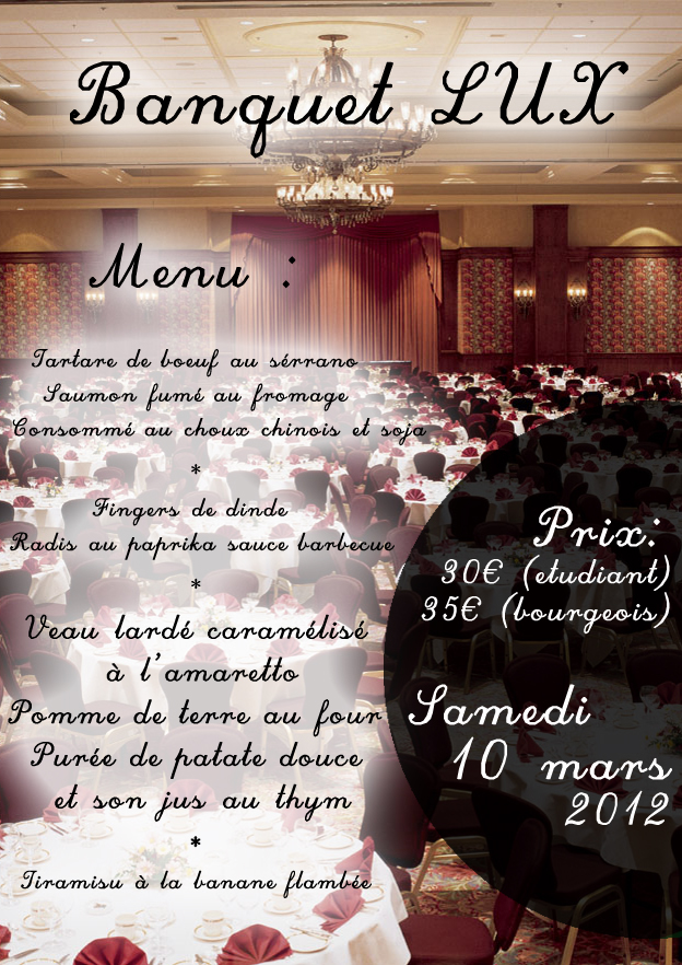 Banquet LUX 2012 326009Banquetmenu