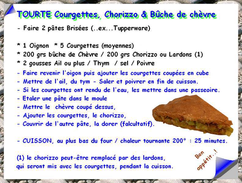 TOURTE, Courgettes, Chorizzo et Bûche de Chèvre 349766recetteEncadre