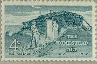 Les pionnières de l'Old West 34991318621962USHomesteadActcommemorativestamp