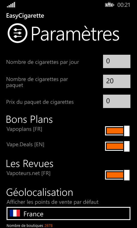 EasyVape Application pour Windows / Android 371532Vapoteursnet3