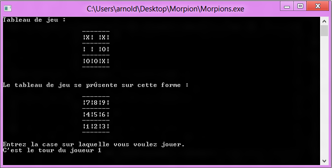 Resultat de mes deux semaines en BTS IRIS : Morpion/tic tac toe en C++ 405288scr2