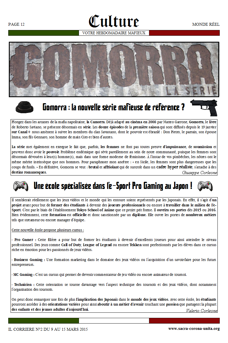  Il Corriere N°2 du 9 au 15 mars 2015	 405457culture2
