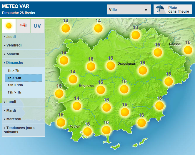 Les Vieux Carbus ( Var ) vous invite a les rejoindre pour une ballade le 26/02/2017 445431Meteo