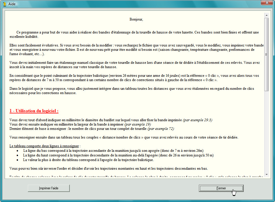 [PGM] - Programme de marquage pour tourelle de lunette 454934Aide