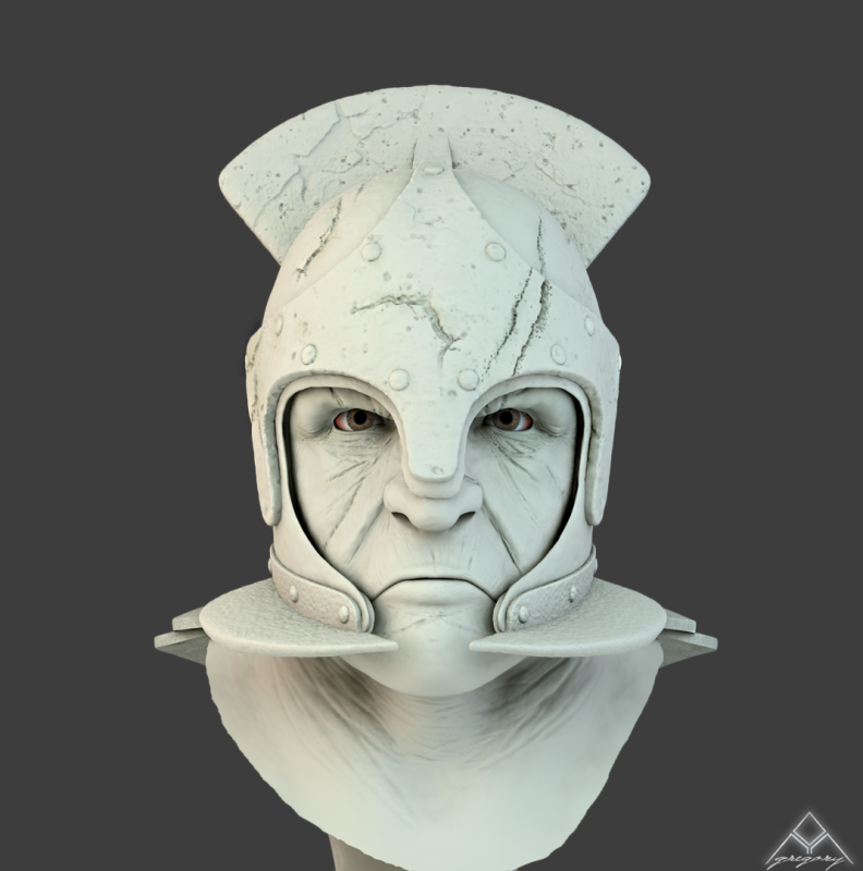 Bustes d'orque humanoïde [création 3D] de Greg_3D 505897Orque1face