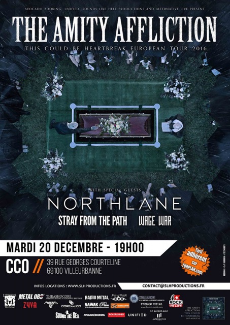 20.12 THE AMITY AFFLICTION + NORTHLANE + STRAY FROM THE PATH + WAGE WAR @ CCO Lyon 519998taa