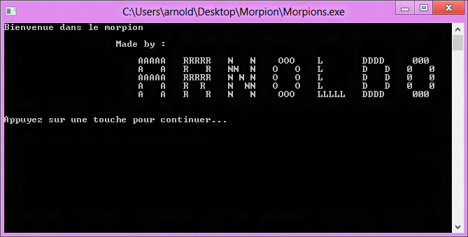 Resultat de mes deux semaines en BTS IRIS : Morpion/tic tac toe en C++ 547931scr1