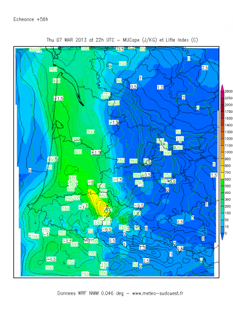Risque orageux en Aquitaine principalement, dans la soirée de Jeudi soir (le 7/03) 575567MUCAPE58