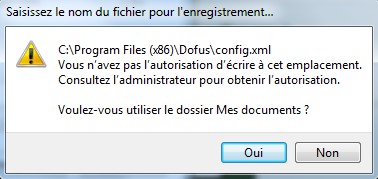 Changer ca config.xml dofus sous windows 7 et Vista 593899config