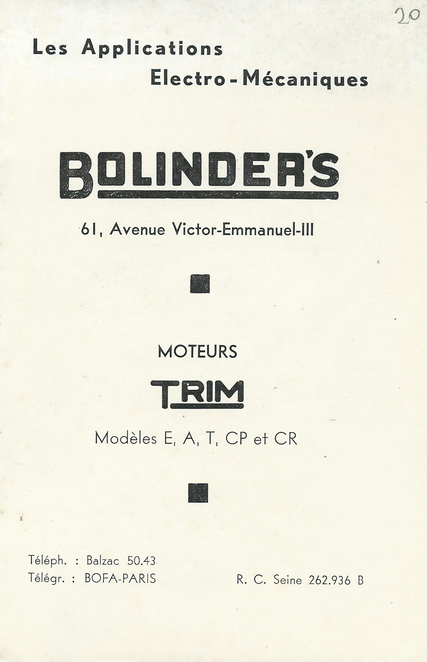 moteurs TRIM - BOLINDER'S 833569MOTEURSTRIM001
