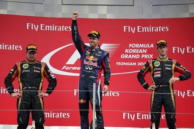 F1 GP de Corée du Sud 2013 : Victoire Sebastian Vettel 8560392013Rikknenvettelgrosjean