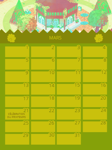 Calendrier de Mars 878985mars