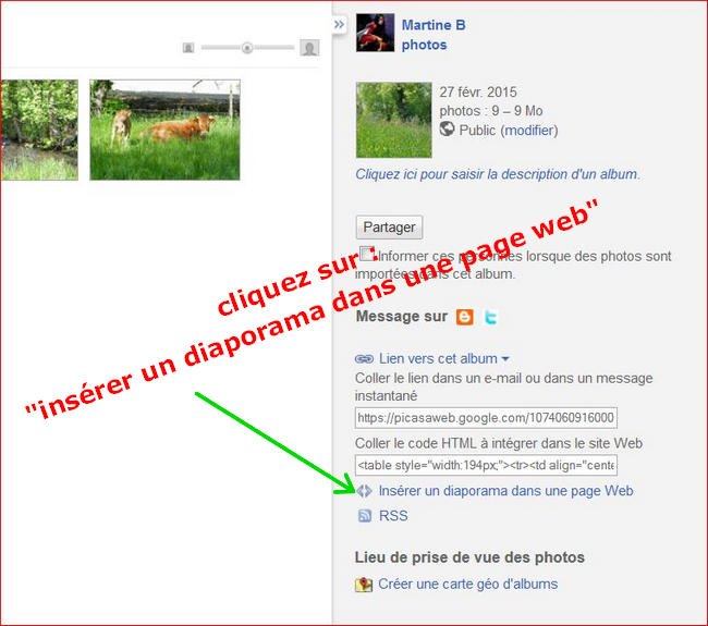 Tuto - Insertion d'un diapo "picasa" 880808703