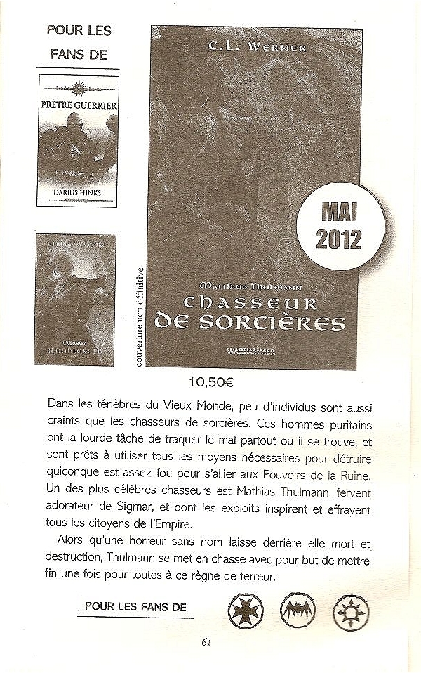 Mathias Thulmann - T1 Chasseur de Sorcières de C.L. Werner 913259chasseur