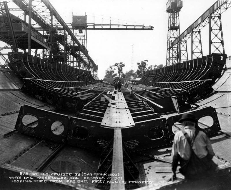 USN CROISEURS LOURDS CLASSE NEW ORLEANS  - Page 1 914827USS_San_Francisco_construction