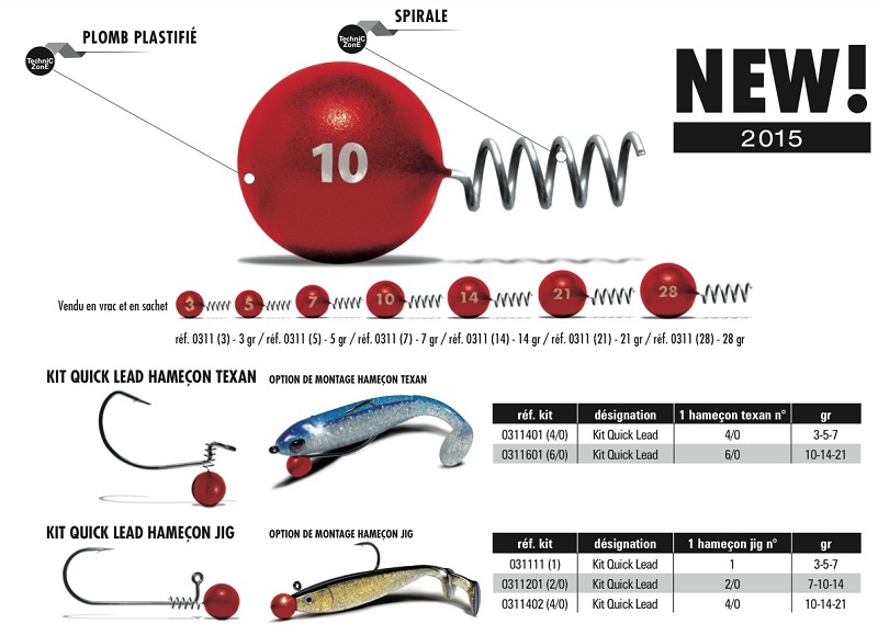Hameçon têtes plombées Quick lead 928480quicklead2