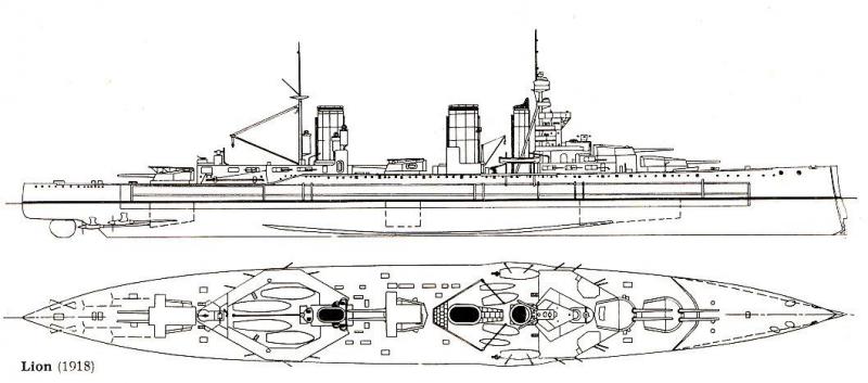 ROYAL NAVY CROISEUR DE BATAILLE HMS TIGER 941954Classe_Lion_5