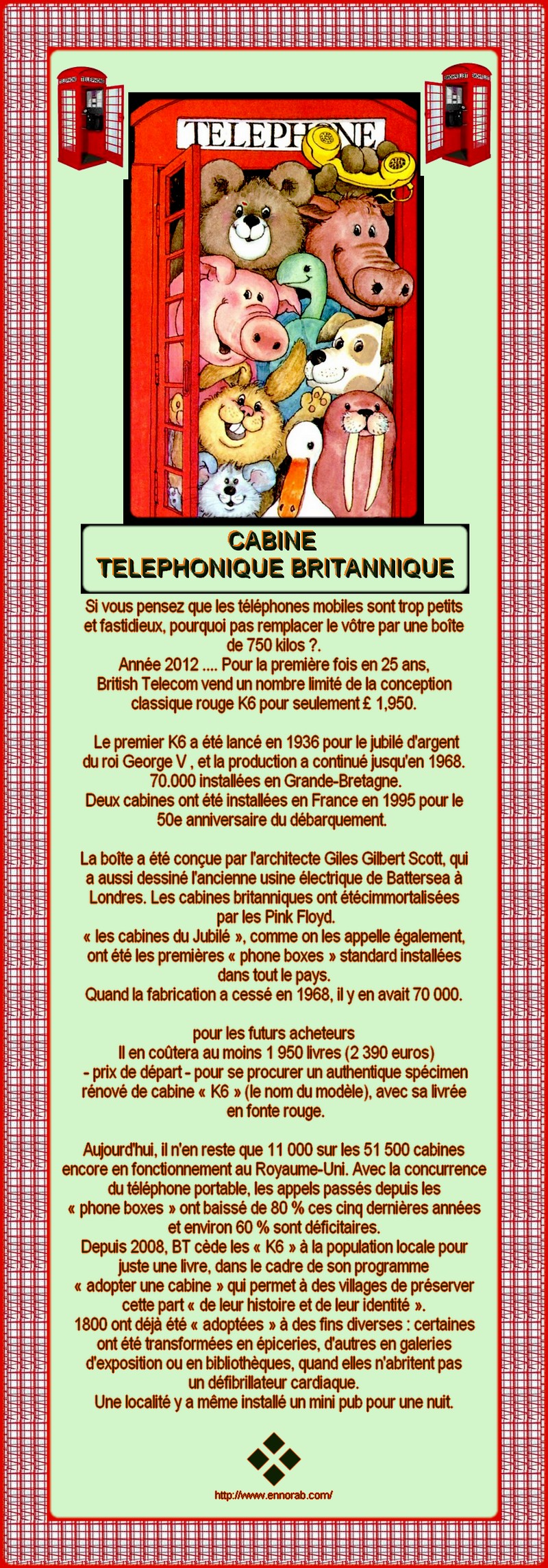 ANGLETERRE - LONDRES - CABINE TELEPHONIQUE BRITANNIQUE 985728310