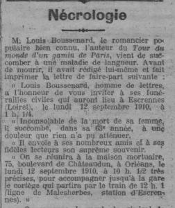 A la memoire de Louis Boussenard, 2 octobre 1910, Le Bonheur Mini_326075XIXemesicle13septembre1910