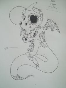 bébé dragon zombie cartoon Mini_8892351001024