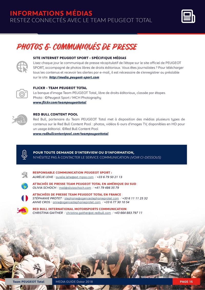 Media Guide Team PEUGEOT Total Dakar 2018 126519infosmediasP1