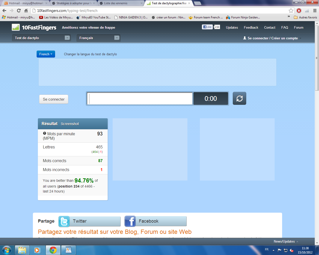 TEST 10 fast fingers (vitesse de frappe au clavier) 127555recordmiryu10fastfingers