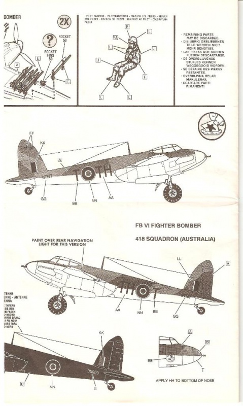  Mosquito Mk II/IV/FB VI [ Monogram ] 1/48 128030MosquitoMonogram009