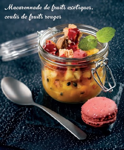 Macaronnade de fruits exotiques coulis de fruits rouges 176354macaronnadesdefruitsexotiques