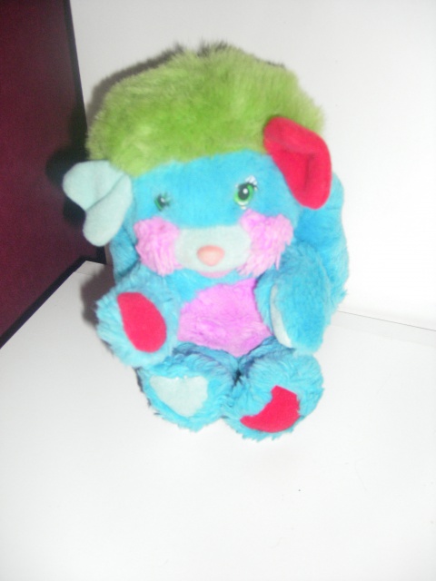 Vintage - Peluche POPPLES vert - MATTEL H 22 cm - 1986