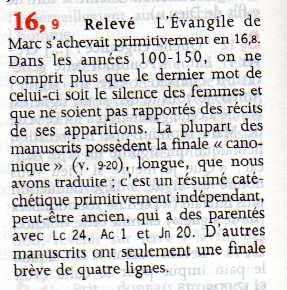 Versets douteux ou rajouter dans la bible. 196704Marc16920Bayard