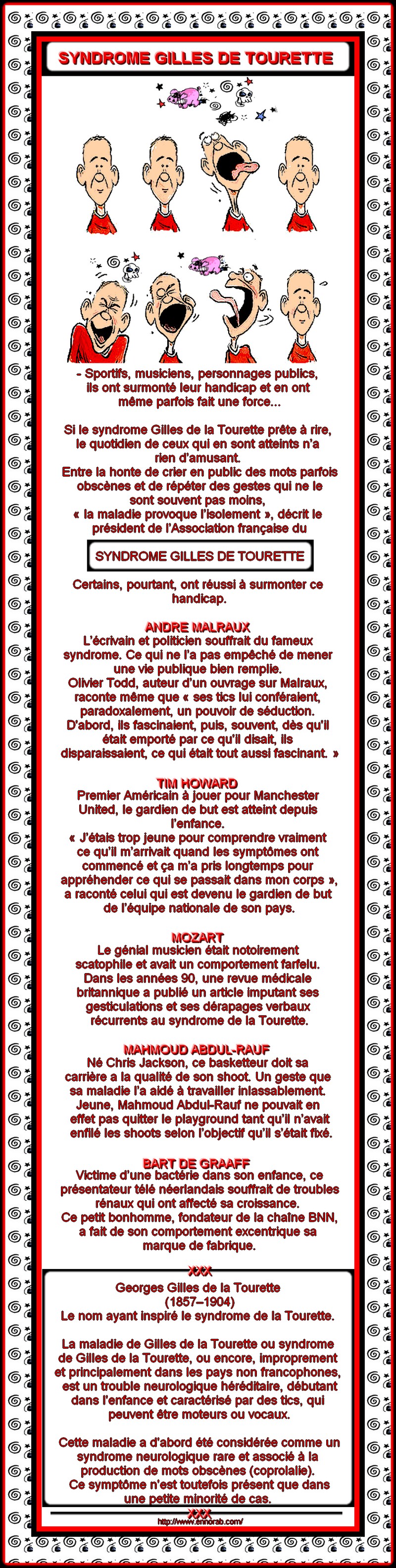 SYNDROME GILLES DE TOURETTE - HANDICAP SURMONTE PAR MOZART - BART DE GRAAFF - MAHMOUD ABDUL-RAUF -TIM HOWARD - ANDRE MALRAUX   248834044X