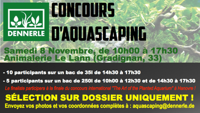 Concours d'aquascaping le samedi 8 novembre à l'Animalerie L 257980107109638317487235313674683809391891619204n