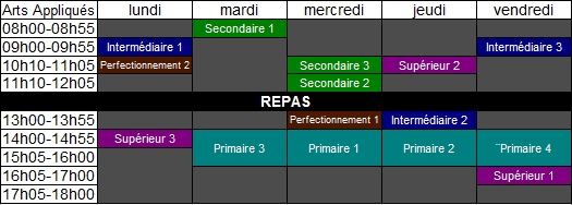 Emplois du temps 264603ArtsAppliqus