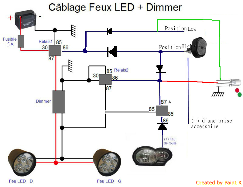 Installation de feux LED additionnels  - Page 8 303389Schema1