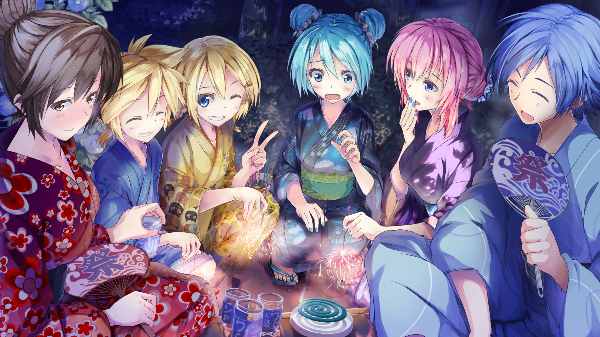 Header mangas coloré  322014hatsunemikumegurinelukakagaminerinkagaminelenkaitomeikolookjoysurpriseembarrassment