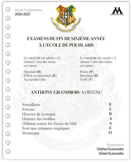 [EXAMENS #1] Résultats des examens de l'année 2026/2027 332252ExamAnthonyGrandbois