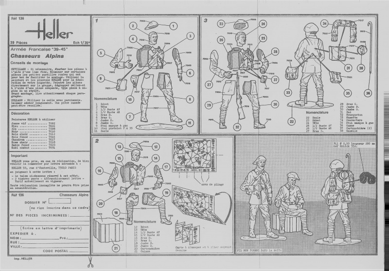 Groupe de combat FRANCE infanterie alpine 1939 CHASSEURS ALPINS 1/35ème Réf 136 357918Heller136GCFChasseursAlpins135002
