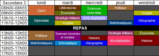 Emplois du temps 363822Secondaire3