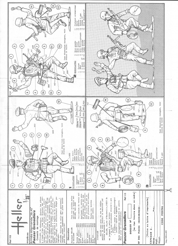 Groupe de combat ALLEMAGNE infanterie 1939-1945 PANZER-GRENADIER 1/35ème Réf 113 448069Heller113135GCAPanzerGrenadiers002