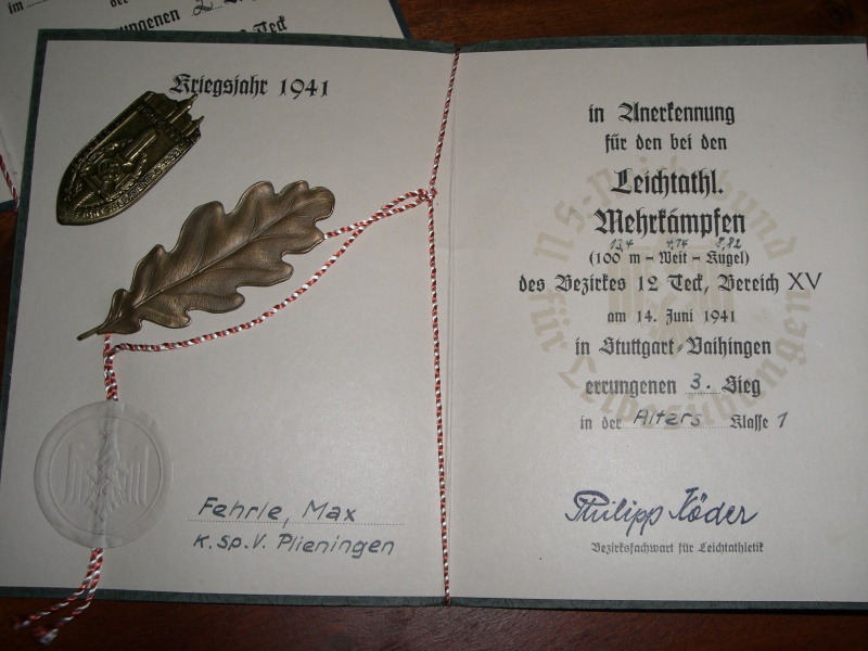 2 Diplomes du NS. Reichsbund für Leibesübungen   479474CIMG1525