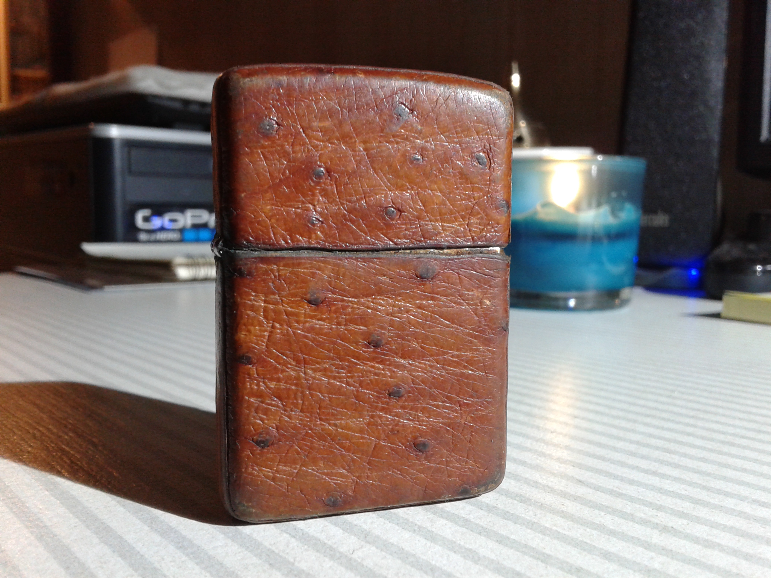 ZIPPO FULL LEATHER 518825OstrichleatherNinaRicci1